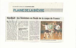 DL, Mercredi 23 Avril 2014 : les féminines en finale de coupe de France