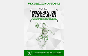 Soirée Présentation des équipes (20/10)