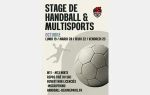 STAGE DE VACANCES M11 A M13