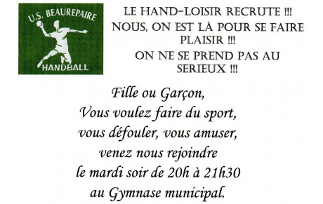 Le hand sans compétion: le hand-loisir.