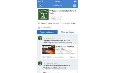 NOUVEAU: l'USB Handball sur votre smartphone