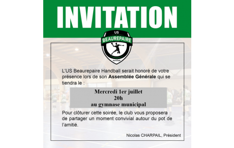 ASSEMBLEE GENERALE LE 1er JUILLET